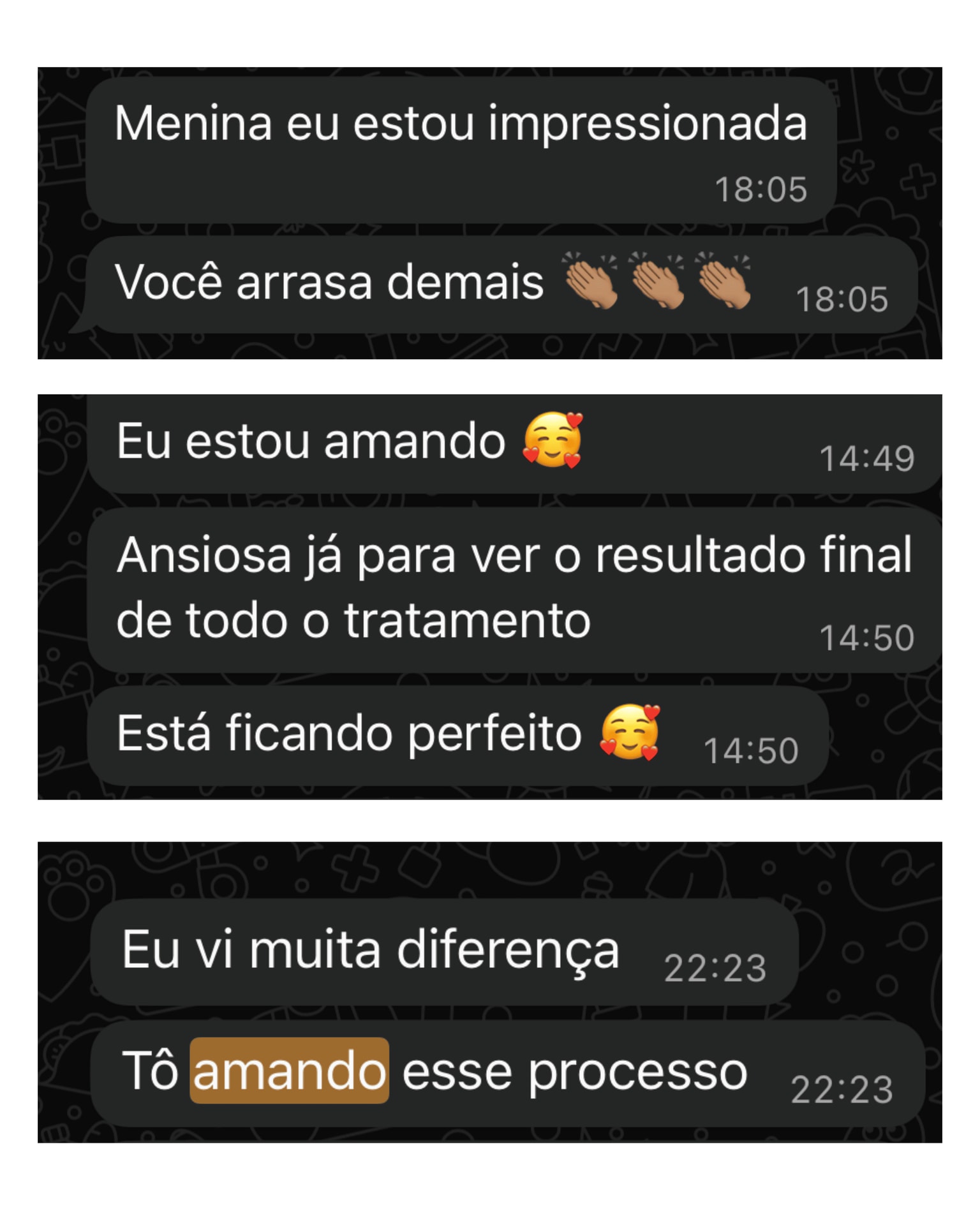 Depoimento de cliente satisfeita com o tratamento Indérmis