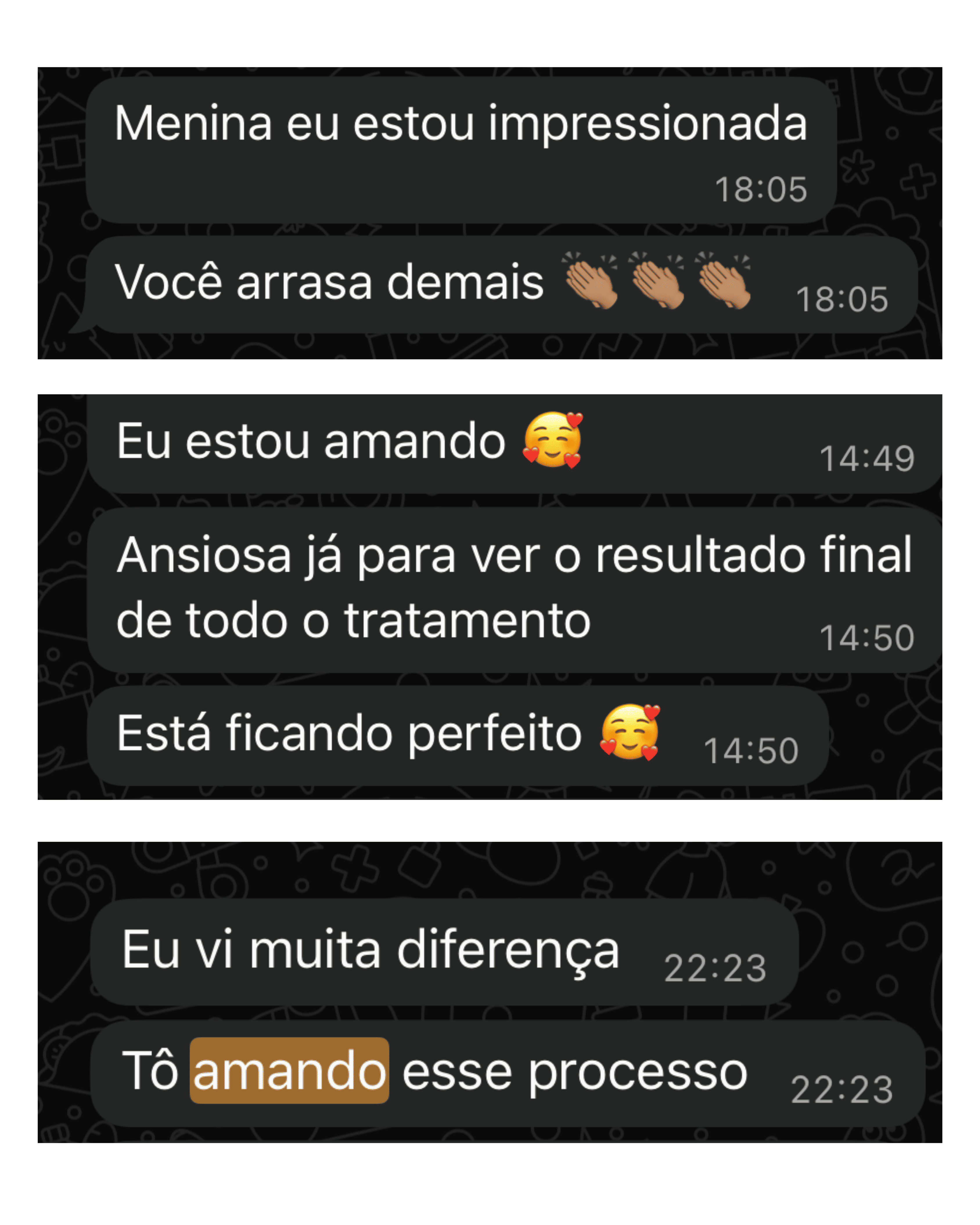 Depoimento de cliente satisfeita com o tratamento Indérmis